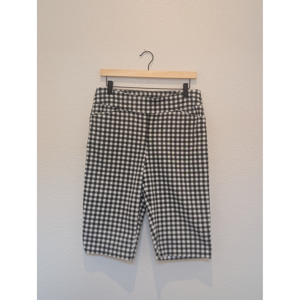 Croft & Barrow Black White Gingham Bermuda Shorts Womens 8
